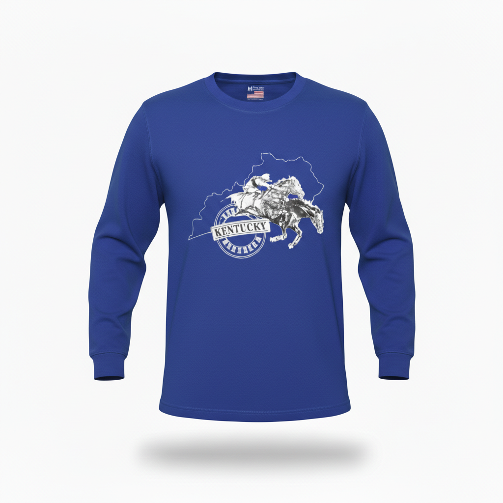 Men’s Derby Heavyweight Long Sleeve T-Shirt – 100% Cotton Loose Fit Vintage White Workwear Crew Neck Tee