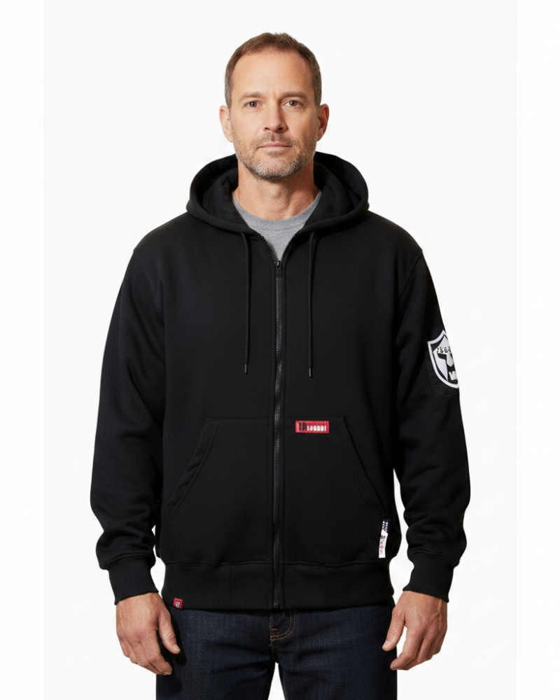 FR Full-Zip Hoodie Sweatshirt – NFPA 2112 Certified | 100% Cotton Flame Resistant Workwear