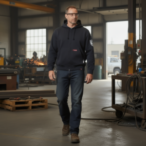 FR Full-Zip Hoodie Sweatshirt – NFPA 2112 Certified | 95% Cotton 5% Spandex Flame Resistant Workwear