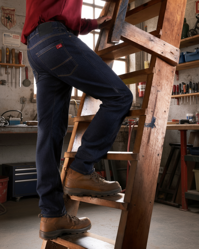 FR WORK JEANS – 355 GSM FLAME-RESISTANT DARK INDIGO DENIM