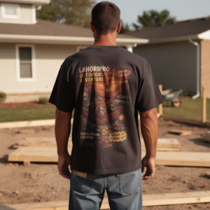 MEN’S CAMP PRO HALF ARM T-SHIRT – 100% COTTON LOOSE FIT WORKWEAR CREW NECK TEE