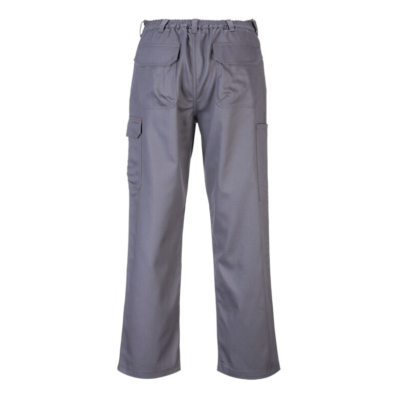 Portwest BZ31 Flame Resistant Cargo Pants in Grey, back view