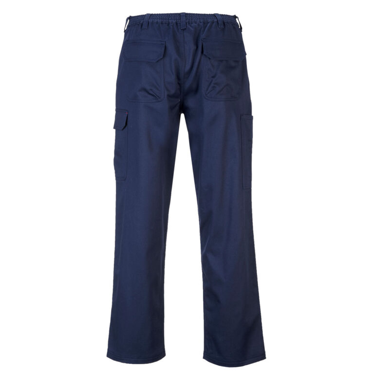 Portwest BZ31 Flame Resistant Cargo Pants in Navy, back view