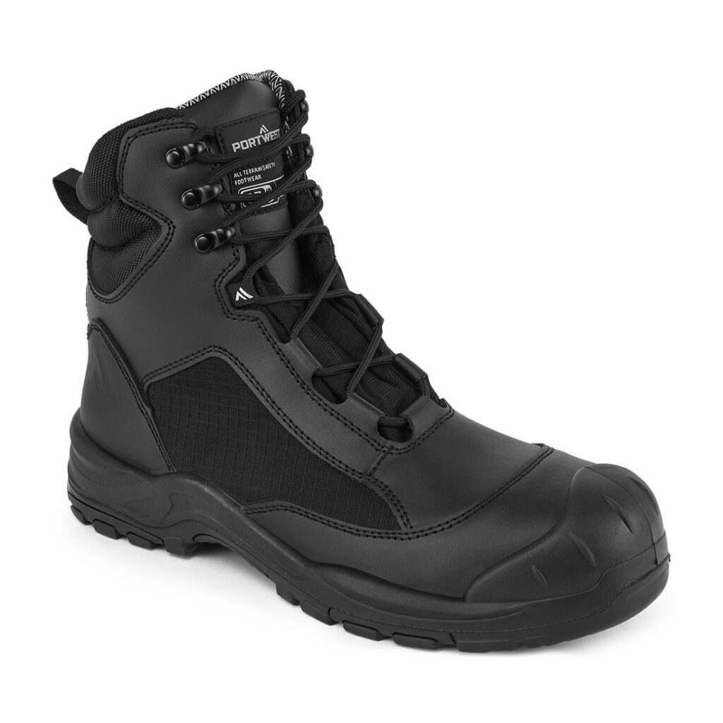 Portwest FC26 Occupational Action Leather High Boot in Black, front view