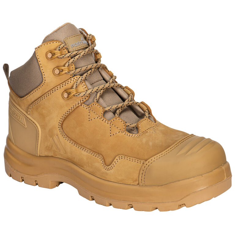 Portwest FD04 Composite Toe Nubuck Leather Mid Boot in Wheat, front view