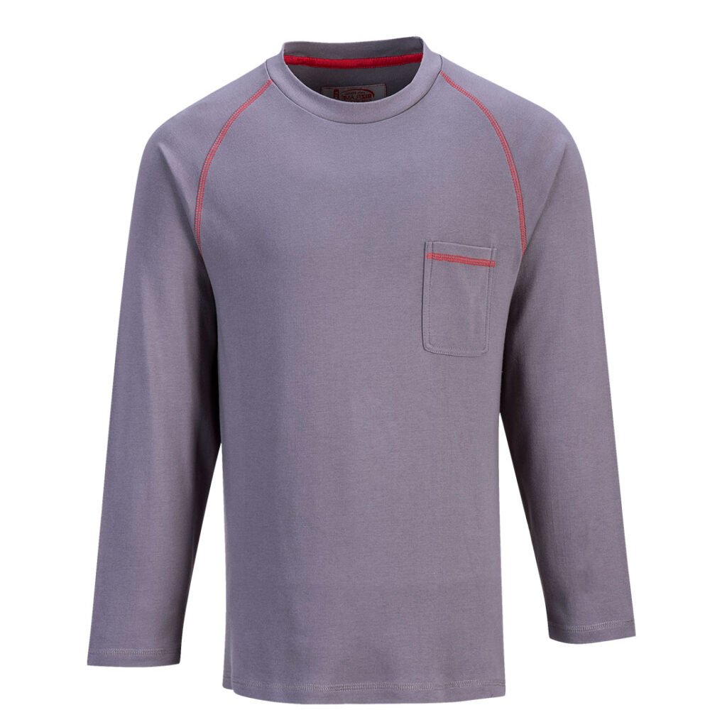 Portwest FR01 Flame Resistant Crew Neck in Grey, front view