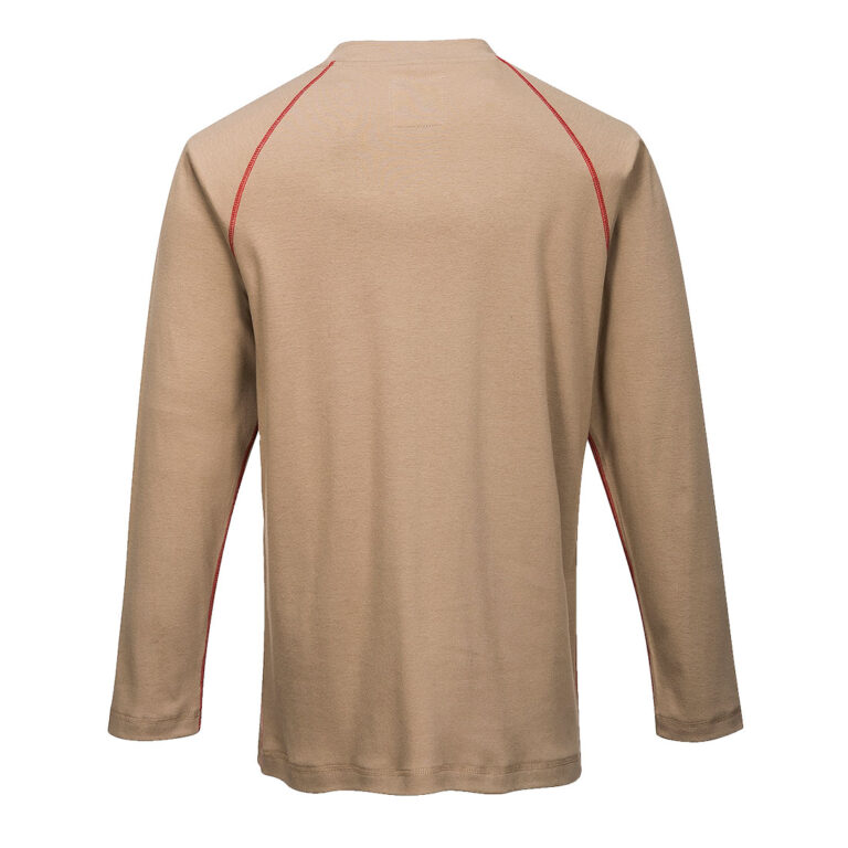 Portwest FR01 Flame Resistant Crew Neck in Khaki, back view