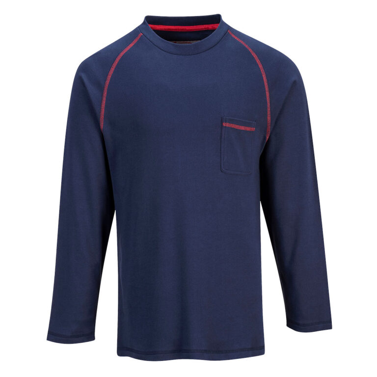 Portwest FR01 Flame Resistant Crew Neck in Navy, front view