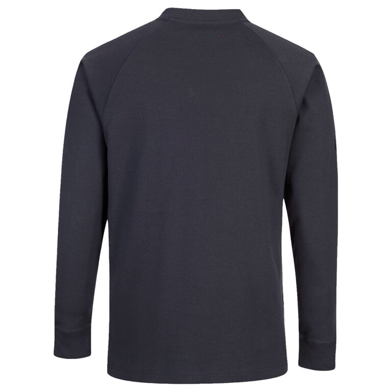 Portwest FR33 Flame Resistant Long Sleeve T-Shirt in Navy, back view