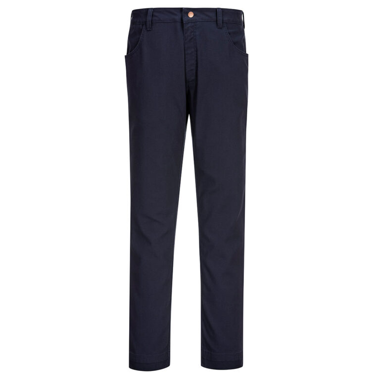 Portwest FR404 Slim Fit Flex Flame Resistant Work Pants in Navy, front view