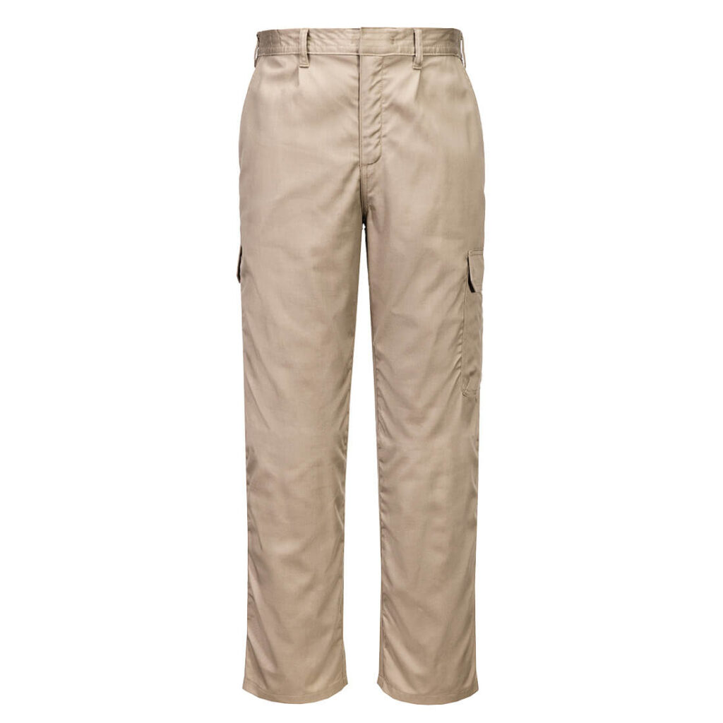 Portwest FR421 Flame Resistant Work Pants in Khaki, front view