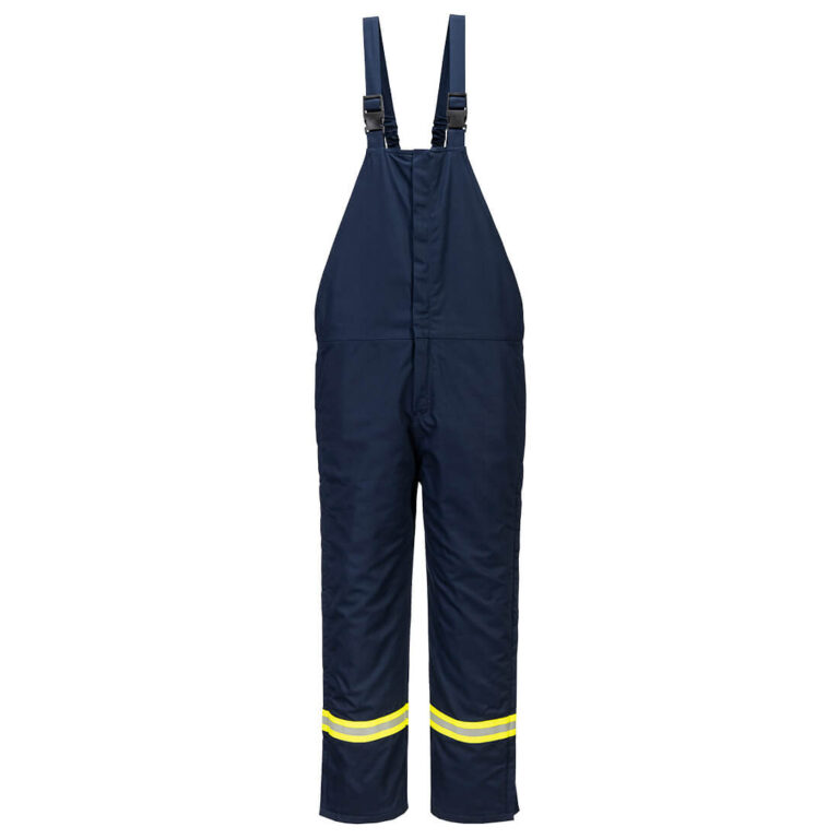 Portwest FR422 Insulated Flame Resistant Bib Overall in Navy, front view