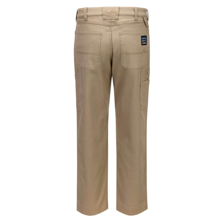 Portwest FR446 Flame Resistant Canvas Pants in Khaki, back view
