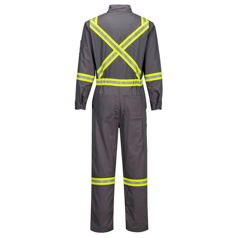 Portwest FR511 X-Back Flame Resistant Coverall in Grey, Tall fit, back view