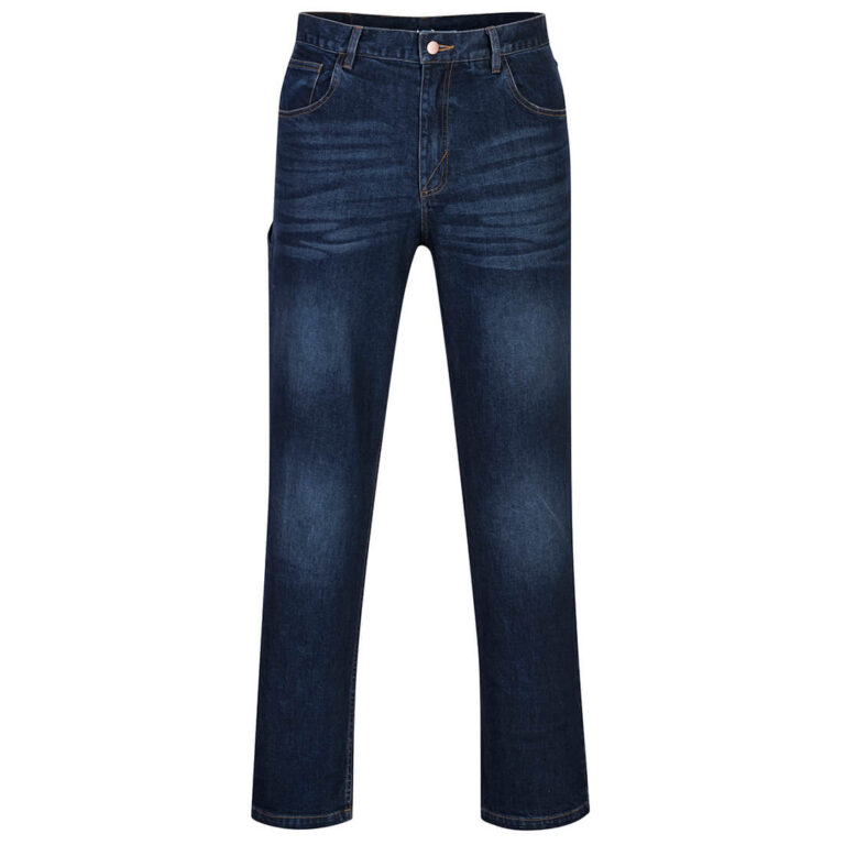 Portwest FR54 Flame Resistant Flex Jeans in Indigo, front view