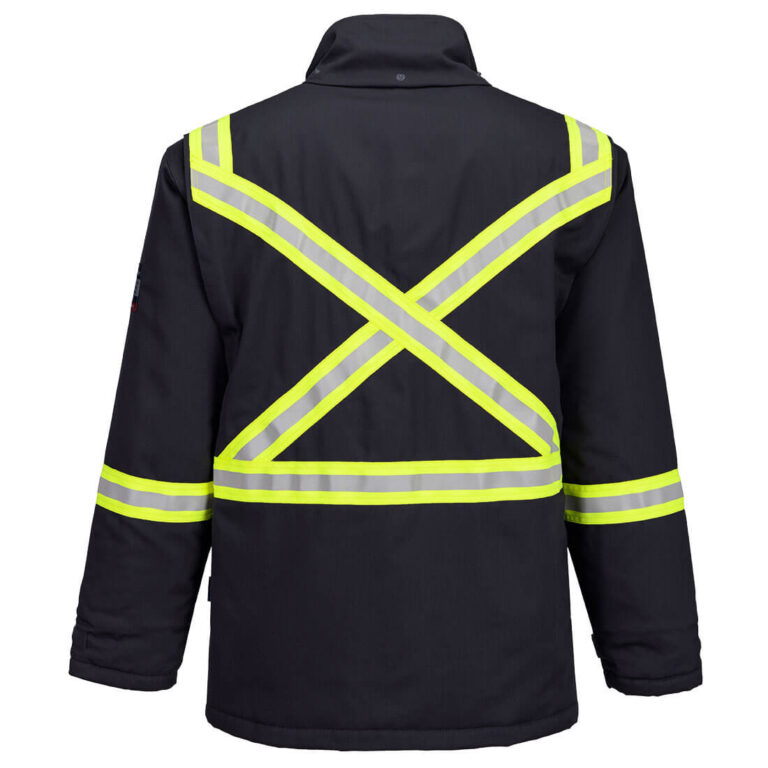 Portwest FR612 X-Back Insulated Flame Resistant Winter Parka in Navy, back view