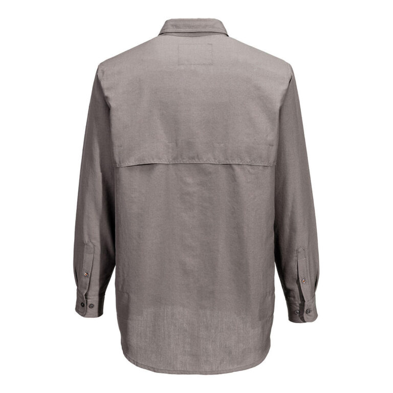 Portwest FR705 Vented Flame Resistant Shirt in Grey, back view