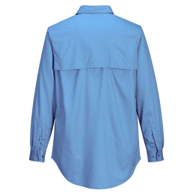 Portwest FR705 Vented Flame Resistant Shirt in Lake Blue, back view