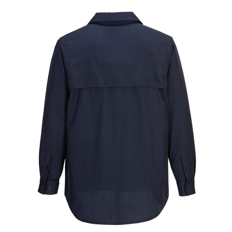 Portwest FR705 Vented Flame Resistant Shirt in Navy, back view