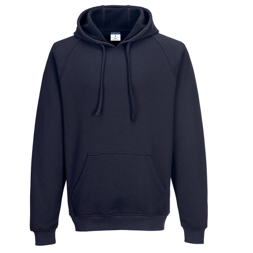 Portwest FR708 Heavyweight Hooded Flame Resistant Sweatshirt in Navy, front view