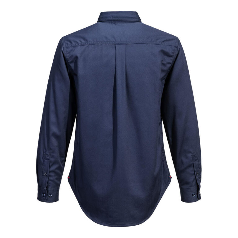 Portwest FR724 Women's Flame Resistant Shirt in Navy, back view