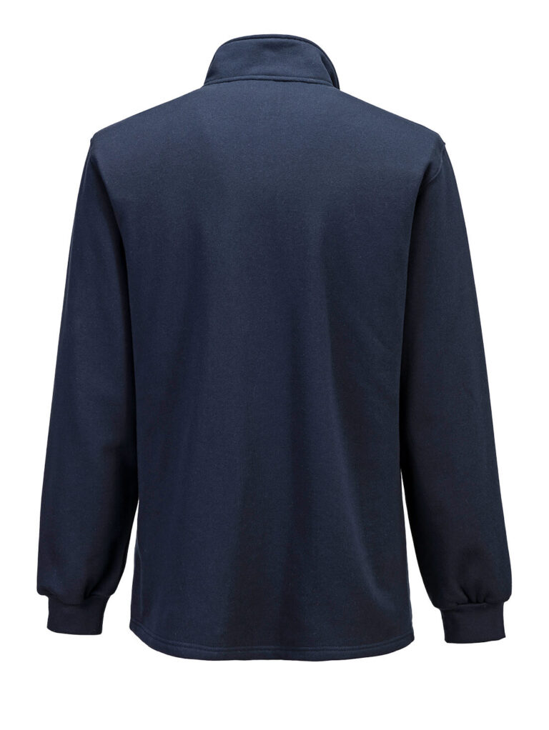 Portwest FR726 1/4 Zip Flame Resistant Sweatshirt in Navy, back view