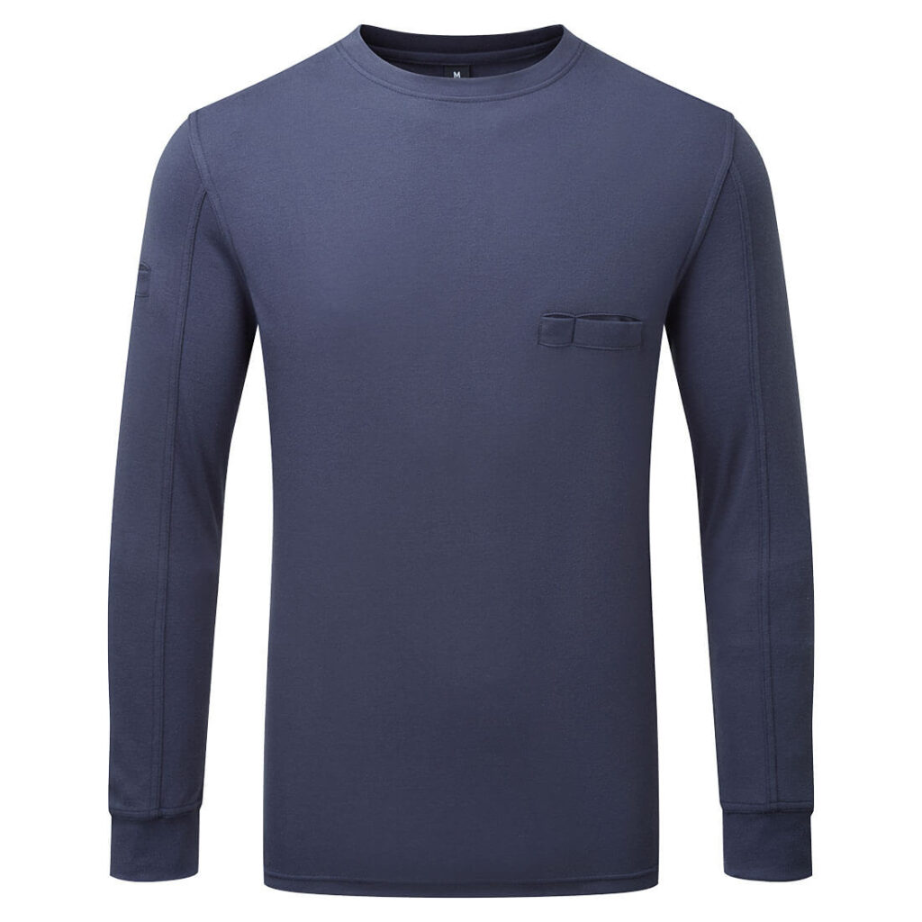Portwest FR727 Women's Flame Resistant Crew Neck in Navy, front view