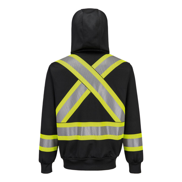 Portwest FR747 X-Back Flame Resistant Hoodie in Black, back view