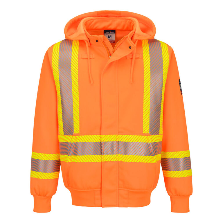 Portwest FR747 X-Back Flame Resistant Hoodie in Orange, front view