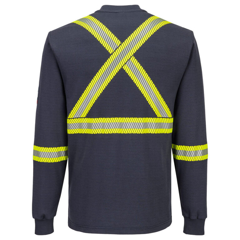 Portwest FR748 X-Back Flame Resistant Henley in Navy, back view