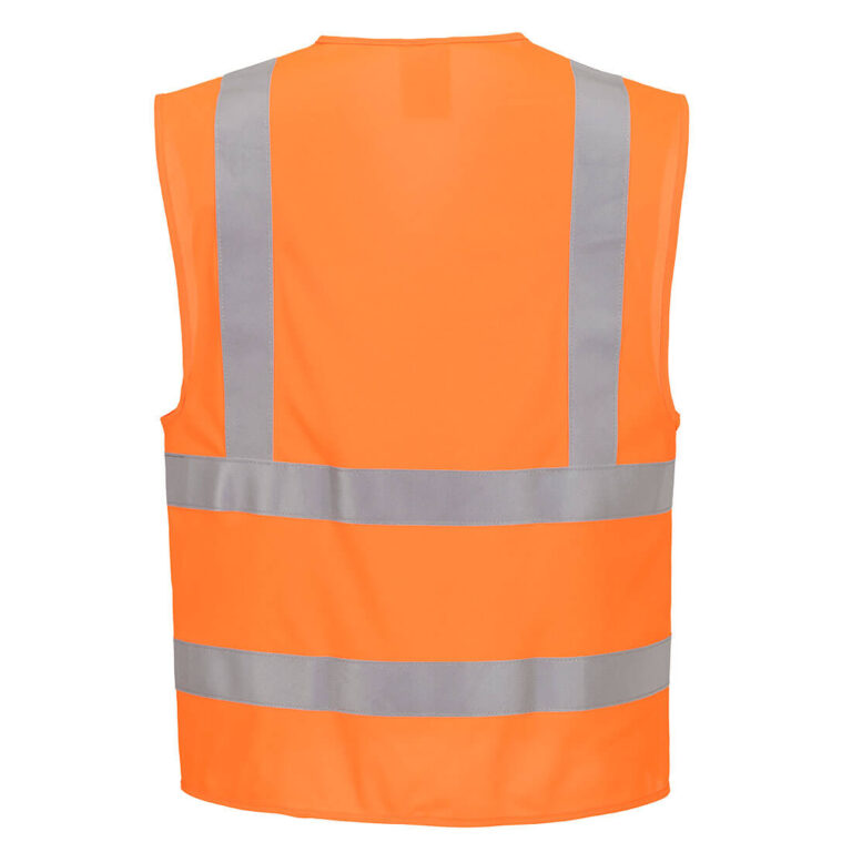 Portwest FR75 Hi-Vis Flame Resistant Vest in Orange, back view