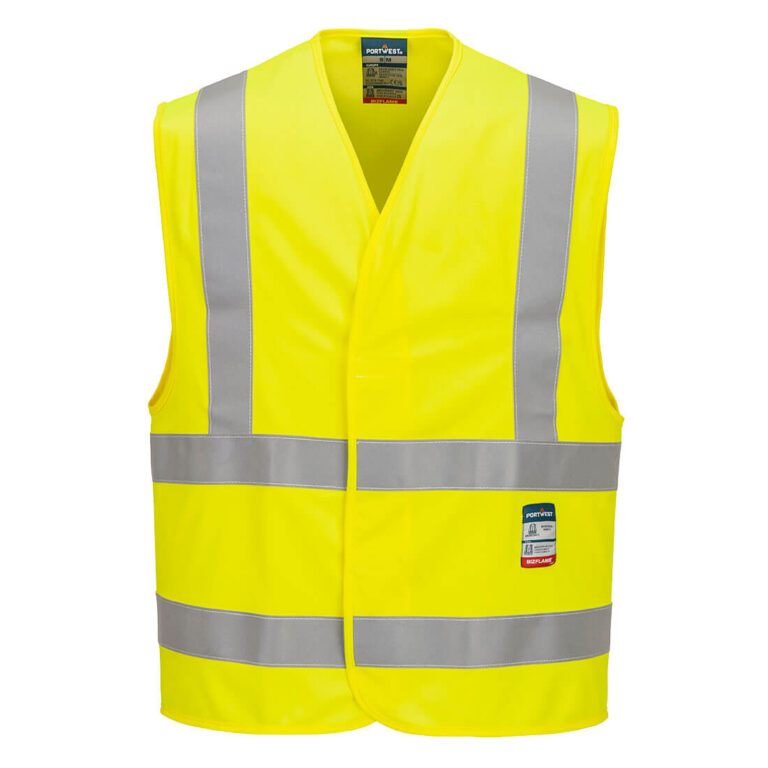 Portwest FR75 Hi-Vis Flame Resistant Vest in Yellow, front view