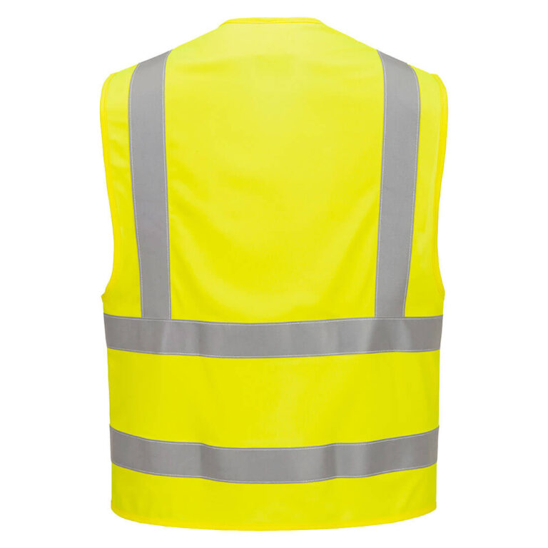 Portwest FR75 Hi-Vis Flame Resistant Vest in Yellow, back view