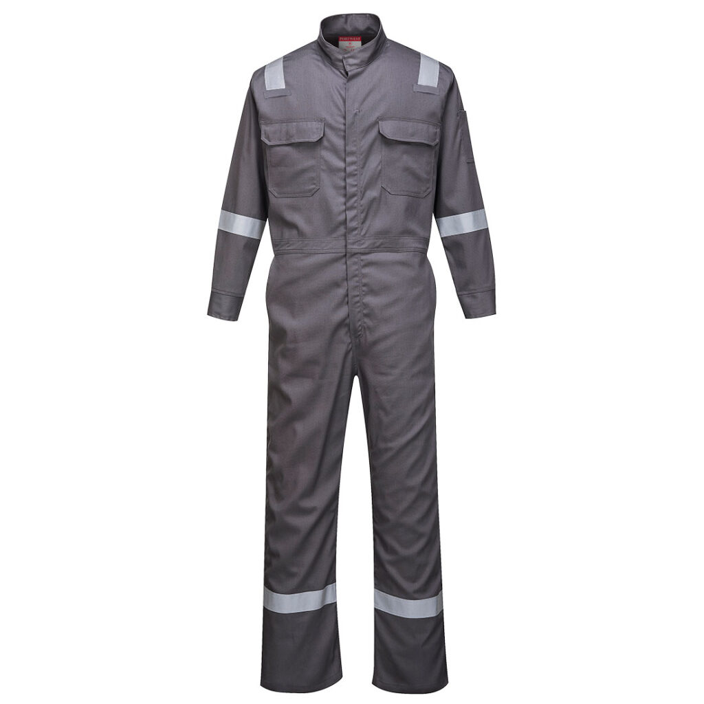 Portwest FR94 Lightweight Flame Resistant Coverall in Grey, front view