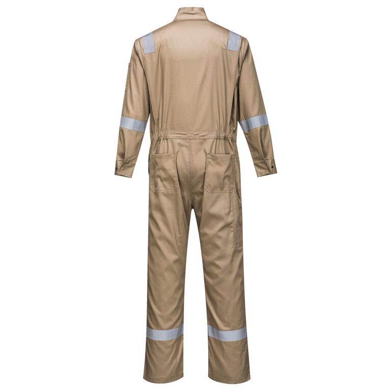 Portwest FR94 Lightweight Flame Resistant Coverall in Khaki, back view