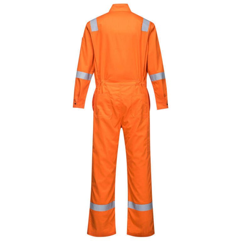 Portwest FR94 Lightweight Flame Resistant Coverall in Orange, Tall fit, back view