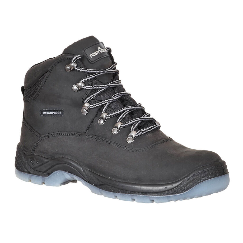 Portwest FW57 Steel Toe Leather Ankle Boot in Black, front view