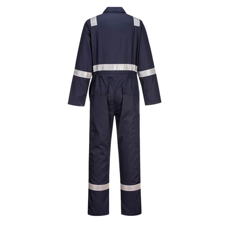 Portwest UBIZ8 Taped Flame Resistant Coverall in Navy, Tall fit, back view