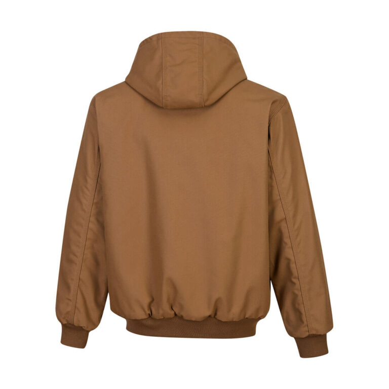 Portwest UFR48 DuraDuck Flame Quilt Lined Flame Resistant Jacket in Brown, back view