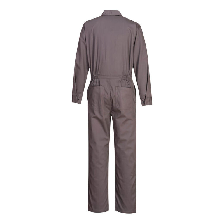 Portwest UFR87 Classic Flame Resistant Coverall in Grey, Tall fit, back view