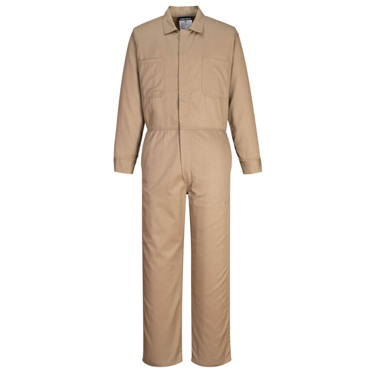 Portwest UFR87 Classic Flame Resistant Coverall in Khaki, front view