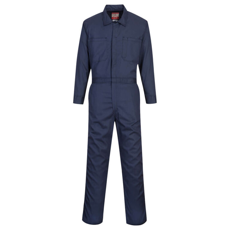 Portwest UFR87 Classic Flame Resistant Coverall in Navy, Tall fit, front view